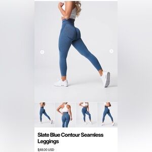 NVGTN Slate Blue Contour Seamless Leggings
